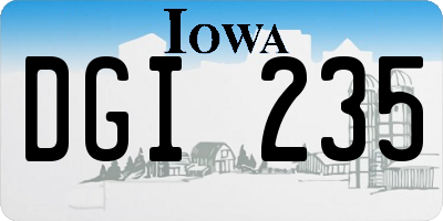 IA license plate DGI235