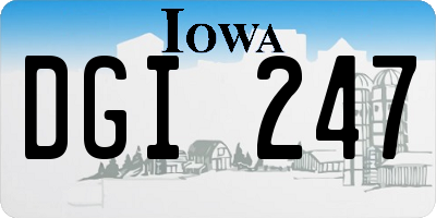 IA license plate DGI247