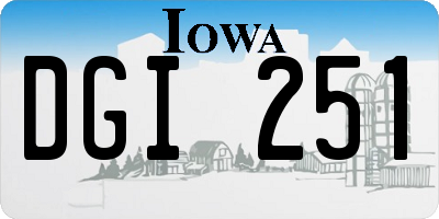 IA license plate DGI251