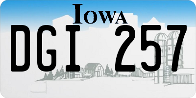 IA license plate DGI257