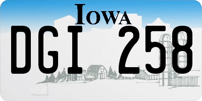 IA license plate DGI258