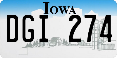 IA license plate DGI274