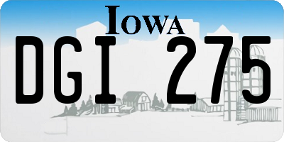 IA license plate DGI275