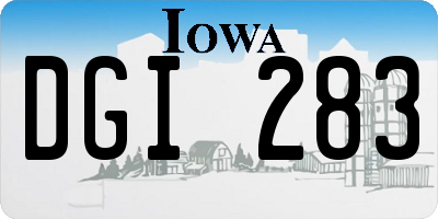 IA license plate DGI283