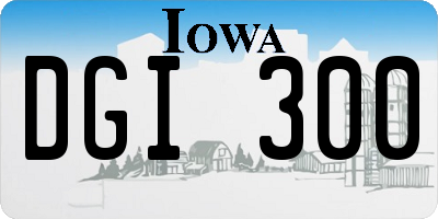 IA license plate DGI300