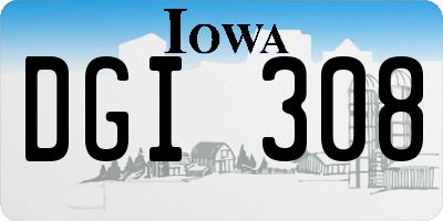 IA license plate DGI308