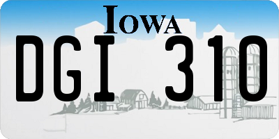 IA license plate DGI310