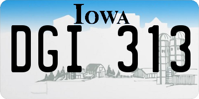 IA license plate DGI313