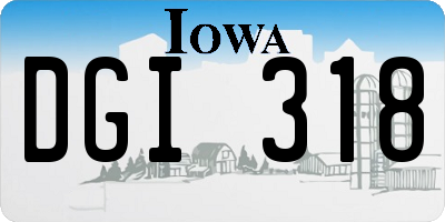 IA license plate DGI318