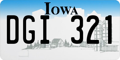 IA license plate DGI321