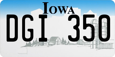 IA license plate DGI350