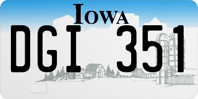 IA license plate DGI351