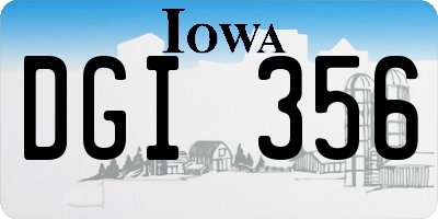 IA license plate DGI356