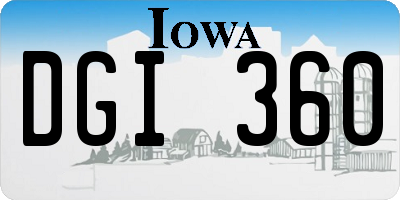 IA license plate DGI360