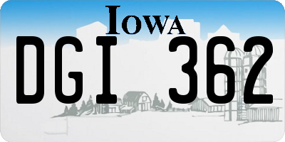 IA license plate DGI362