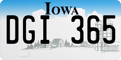 IA license plate DGI365