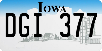 IA license plate DGI377