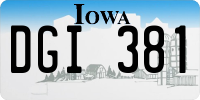 IA license plate DGI381