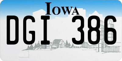 IA license plate DGI386