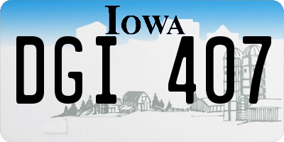 IA license plate DGI407