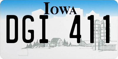 IA license plate DGI411