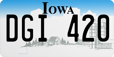 IA license plate DGI420