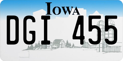 IA license plate DGI455