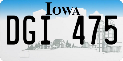 IA license plate DGI475