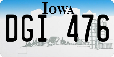 IA license plate DGI476