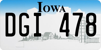 IA license plate DGI478