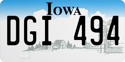IA license plate DGI494
