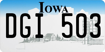 IA license plate DGI503
