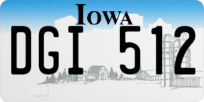 IA license plate DGI512