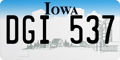 IA license plate DGI537