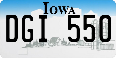 IA license plate DGI550