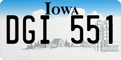 IA license plate DGI551