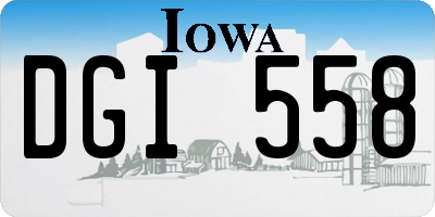 IA license plate DGI558
