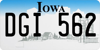 IA license plate DGI562