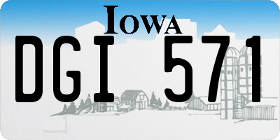 IA license plate DGI571