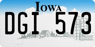 IA license plate DGI573
