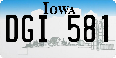 IA license plate DGI581