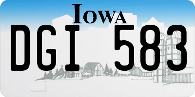 IA license plate DGI583