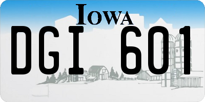 IA license plate DGI601