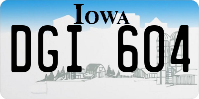 IA license plate DGI604