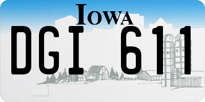 IA license plate DGI611