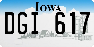 IA license plate DGI617