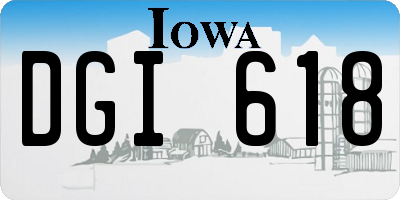 IA license plate DGI618