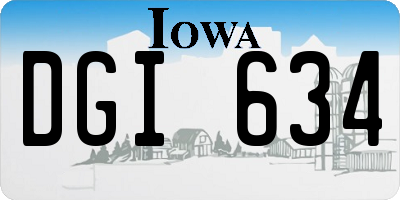 IA license plate DGI634
