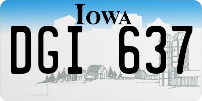 IA license plate DGI637