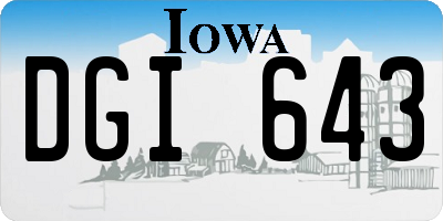 IA license plate DGI643